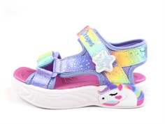 Skechers blue/multi unicorn dreams sandal med blink